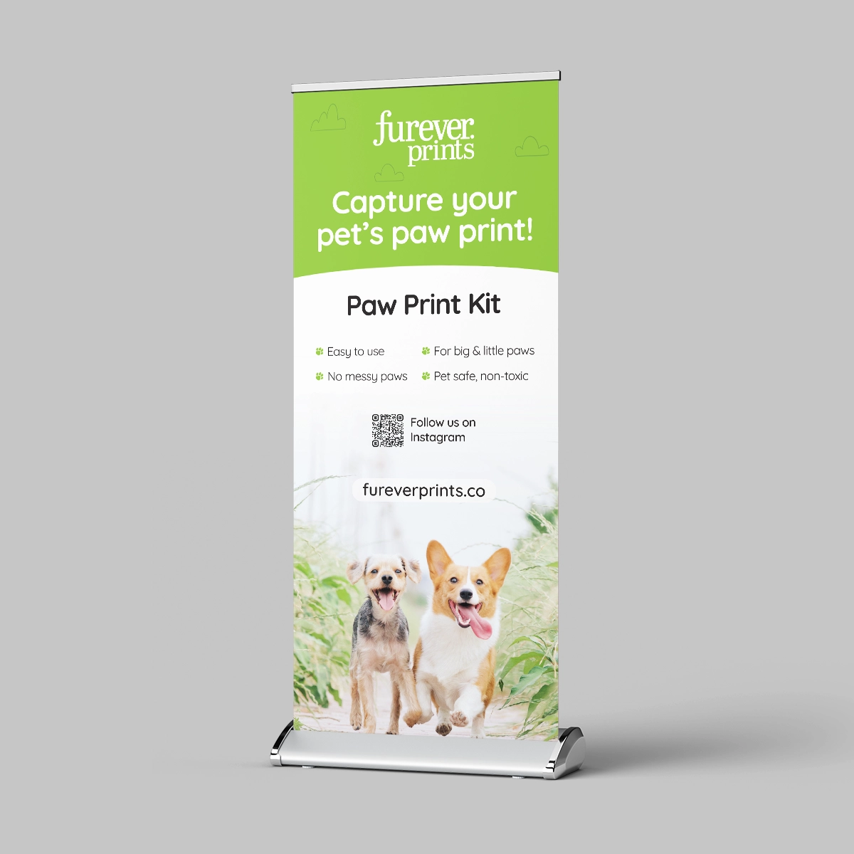 furever prints roll up banner